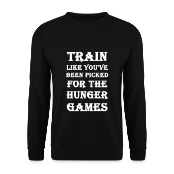 Train like the hunger games - Unisex Sweatshirt - black - Front - Alina (178cm) & Michal (187cm)