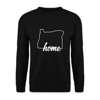 Zuhause in Oregon Design für stolze Oregonier - Unisex Pullover - Schwarz - Vorne - Alina (178cm) & Michal (187cm)