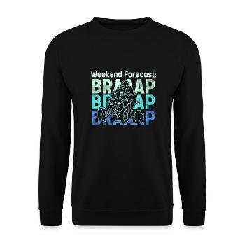Wochenendvorhersage ATV Design für Quad-Fahrer - Unisex Pullover - Schwarz - Vorne - Alina (178cm) & Michal (187cm)