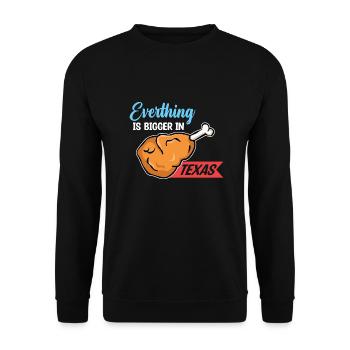 Chicken in Texas design for proud Texans - Unisex Sweatshirt - black - Front - Alina (178cm) & Michal (187cm)