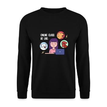 Online class design for young proud Pinoys - Unisex Sweatshirt - black - Front - Alina (178cm) & Michal (187cm)