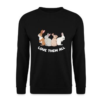 Cute rabbit design for bunny owners - Unisex Sweatshirt - black - Front - Alina (178cm) & Michal (187cm)