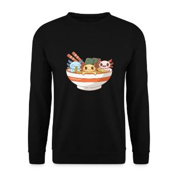 Conception de nouilles Ramen Axoltol pour les amateurs d’axolotl - Sweat-shirt Unisexe - noir - Devant - Alina (178cm) & Michal (187cm)