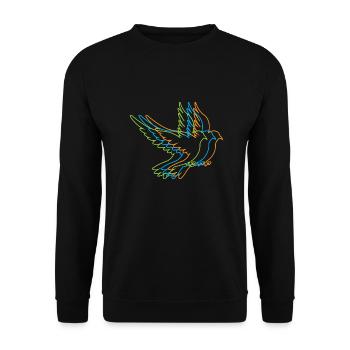 Pigeon Outline Design für Taubenliebhaber - Unisex Pullover - Schwarz - Vorne - Alina (178cm) & Michal (187cm)