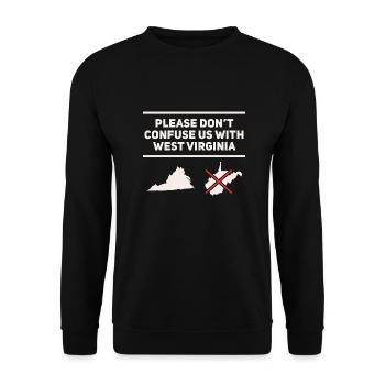 Anti West Virginia Design für stolze Virginier - Unisex Pullover - Schwarz - Vorne - Alina (178cm) & Michal (187cm)