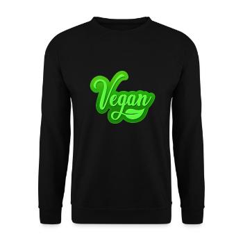 Green Leaf Design for Proud Vegans - Unisex Sweatshirt - black - Front - Alina (178cm) & Michal (187cm)