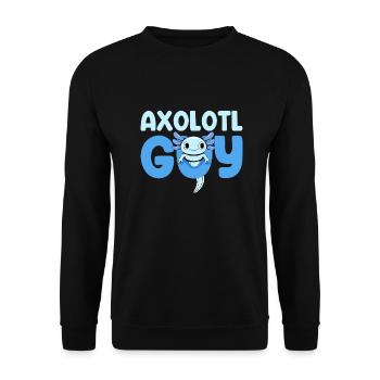 Axolotl Guy Design für Axolotl-Liebhaber - Unisex Pullover - Schwarz - Vorne - Alina (178cm) & Michal (187cm)
