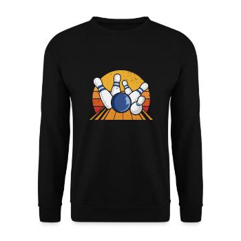 Bowling Bowling Bowling Bowling Alley Bowling Tour - Unisex Sweatshirt - black - Front - Alina (178cm) & Michal (187cm)