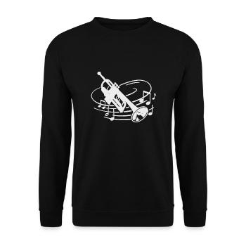 Trumpet Player Musician Trumpeter Orchestra - Unisex Sweatshirt - black - Front - Alina (178cm) & Michal (187cm)