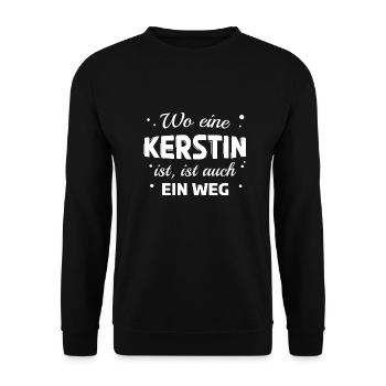 Kerstin Name Spruch Design für stolze Kerstins - Unisex Pullover - Schwarz - Vorne - Alina (178cm) & Michal (187cm)