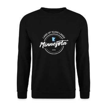 1858 Minnesota Design für stolze Minnesotaner - Unisex Pullover - Schwarz - Vorne - Alina (178cm) & Michal (187cm)