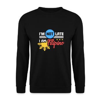 I'm Filipino joke for Filipino - Unisex Sweatshirt - black - Front - Alina (178cm) & Michal (187cm)