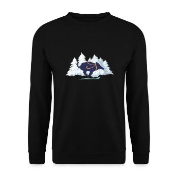 Cochon d hiver sauvage violet - Sweat-shirt Unisexe - noir - Devant - Alina (178cm) & Michal (187cm)