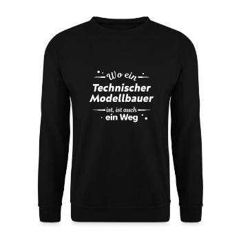 Technischer Modellbauer Design für Handwerker - Unisex Pullover - Schwarz - Vorne - Alina (178cm) & Michal (187cm)