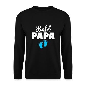 Bald Papa Sohn Baby Vater - Unisex Pullover - Schwarz - Vorne - Alina (178cm) & Michal (187cm)