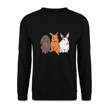 Conception de lapin mignon pour les propriétaires de lapins - Sweat-shirt Unisexe - noir - Devant - Alina (178cm) & Michal (187cm)