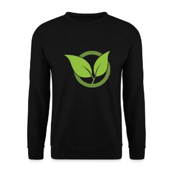 Conception d’icône de feuilles vertes pour les fiers végétaliens - Sweat-shirt Unisexe - noir - Devant - Alina (178cm) & Michal (187cm)