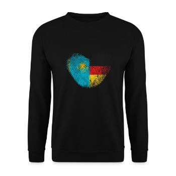 Kasachstan Fingerabdruck für stolze - Unisex Pullover - Schwarz - Vorne - Alina (178cm) & Michal (187cm)