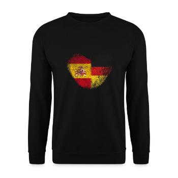 Spanien Fingerabdruck für stolze Deutsch-Spanier - Unisex Pullover - Schwarz - Vorne - Alina (178cm) & Michal (187cm)