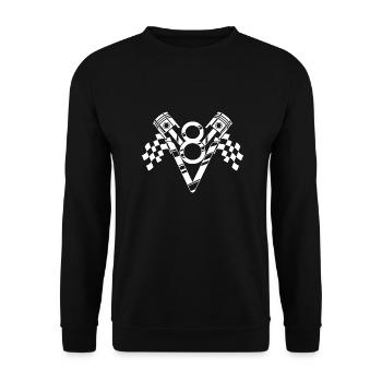 Conception de moteur V8 cylindres pour les fans de muscle car - Sweat-shirt Unisexe - noir - Devant - Alina (178cm) & Michal (187cm)