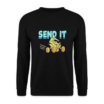 Send it ATV Design für Quad-Fahrer - Unisex Pullover - Schwarz - Vorne - Alina (178cm) & Michal (187cm)