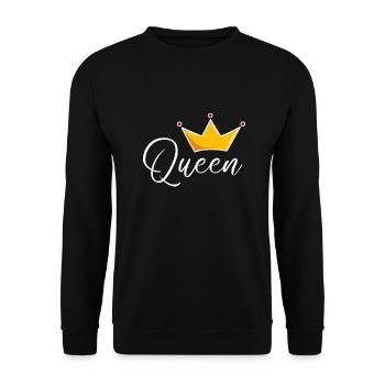Queen with crown - Unisex Sweatshirt - black - Front - Alina (178cm) & Michal (187cm)