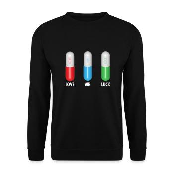 Pills for Love Air Luck - Unisex Sweatshirt - black - Front - Alina (178cm) & Michal (187cm)