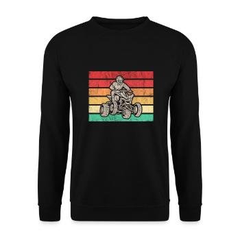 Retro ATV Design für Quad-Fahrer - Unisex Pullover - Schwarz - Vorne - Alina (178cm) & Michal (187cm)