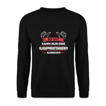 Glasapparatebauerin Design für stolze Handwerker - Unisex Pullover - Schwarz - Vorne - Alina (178cm) & Michal (187cm)