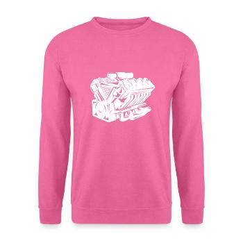 V8-Motorblock-Design für Achtzylinder-Autofans - Unisex Pullover - Pink - Vorne