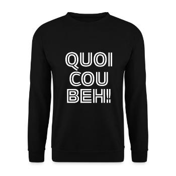 Humour Quoicoubeh t'as les cramptés ? Apayinye - Sweat-shirt Unisexe - noir - Devant - Alina (178cm) & Michal (187cm)