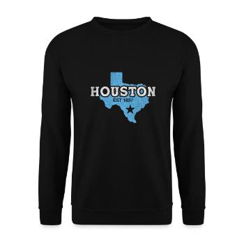 Houston est 1837 design pour les fiers résidents de Houston - Sweat-shirt Unisexe - noir - Devant - Alina (178cm) & Michal (187cm)
