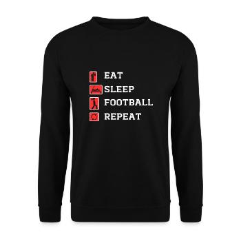 FOOTBALL REPEAT - Unisex Sweatshirt - black - Front - Alina (178cm) & Michal (187cm)