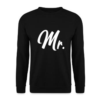 Mr - Mr und Mrs Duo - Unisex Pullover - Schwarz - Vorne - Alina (178cm) & Michal (187cm)