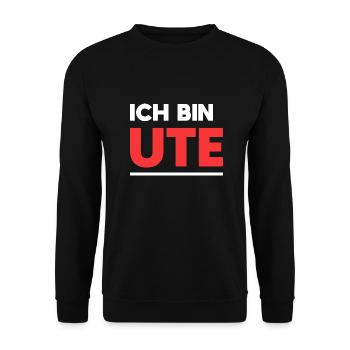 Ute Name Spruch für stolze Utes - Unisex Pullover - Schwarz - Vorne - Alina (178cm) & Michal (187cm)