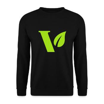 Vegan V Design for proud vegans - Unisex Sweatshirt - black - Front - Alina (178cm) & Michal (187cm)