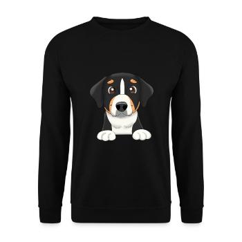 Appenzeller Sennenhund - Unisex Pullover - Schwarz - Vorne - Alina (178cm) & Michal (187cm)