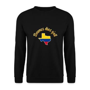 Kolumbianisch-texanisches Design für Einwanderer - Unisex Pullover - Schwarz - Vorne - Alina (178cm) & Michal (187cm)