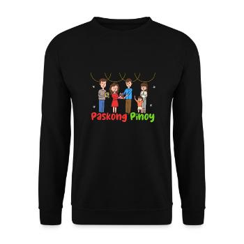 Paskong Pinoy Weihnachtsdesign für Filipinos - Unisex Pullover - Schwarz - Vorne - Alina (178cm) & Michal (187cm)