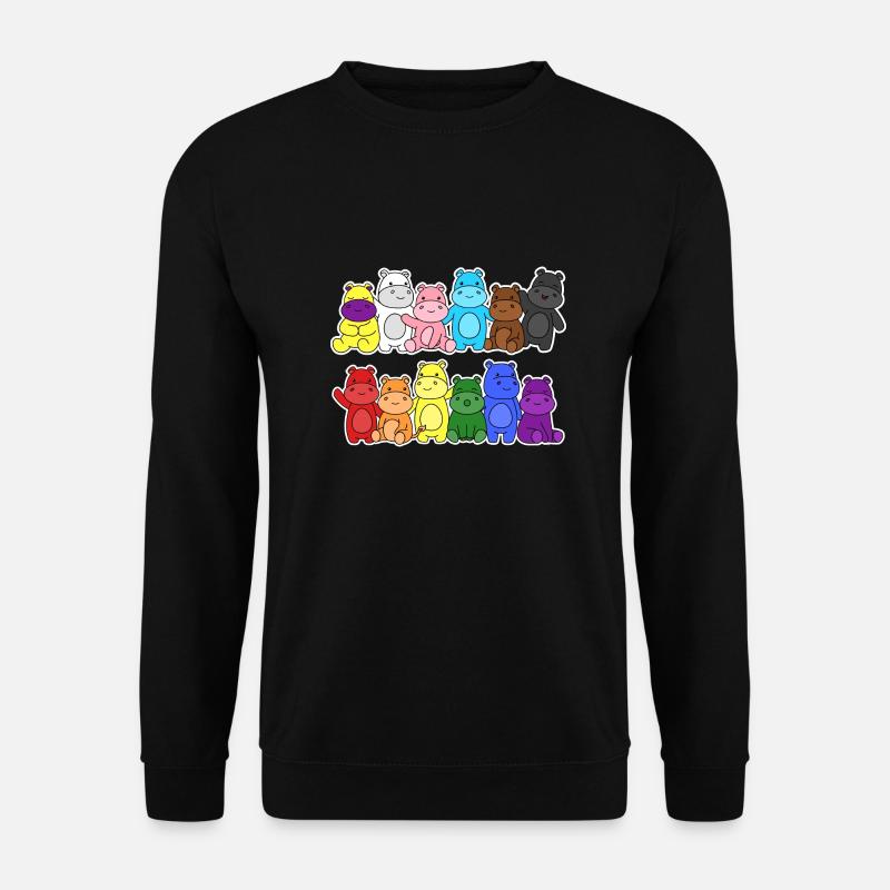 Fierté Progrès Flag Hippopotames Égalité - Sweat-shirt Unisexe - noir