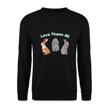 Conception de lapin mignon pour les propriétaires de lapins - Sweat-shirt Unisexe - noir - Devant - Alina (178cm) & Michal (187cm)