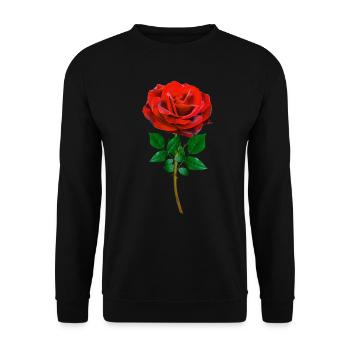 Rose - Red Rose - Unisex Sweatshirt - black - Front - Alina (178cm) & Michal (187cm)