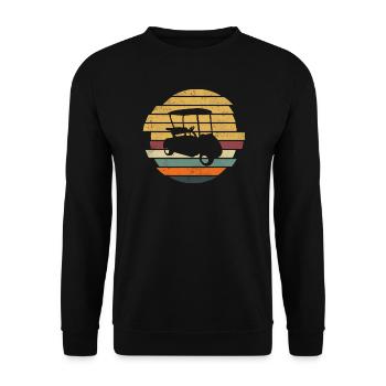 Voiturette de golf Golfspieler Golfeur Golfen Retro - Sweat-shirt Unisexe - noir - Devant - Alina (178cm) & Michal (187cm)