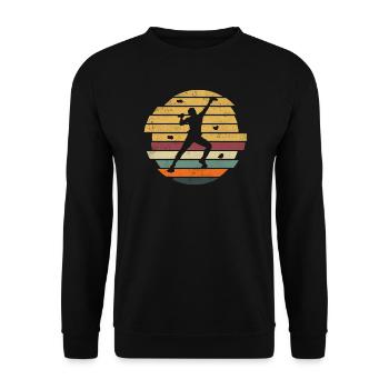 Boulder Climbing Bouldering Mountaineers Climbers - Unisex Sweatshirt - black - Front - Alina (178cm) & Michal (187cm)