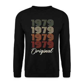 1979 Cadeau D'anniversaire Vintage Original 1979 - Sweat-shirt Unisexe - noir - Devant - Alina (178cm) & Michal (187cm)