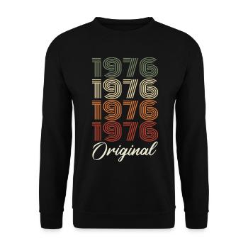 1976 Cadeau D'anniversaire Vintage Original 1976 - Sweat-shirt Unisexe - noir - Devant - Alina (178cm) & Michal (187cm)