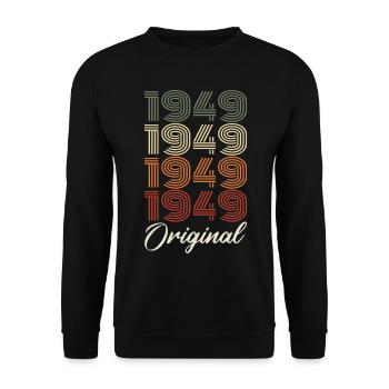 1949 Cadeau D'anniversaire Vintage Original 1949 - Sweat-shirt Unisexe - noir - Devant - Alina (178cm) & Michal (187cm)