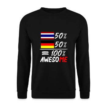 50% Thai 50% Deutsch - Unisex Pullover - Schwarz - Vorne - Alina (178cm) & Michal (187cm)