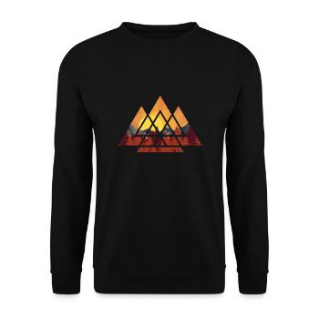 Sunset - Geometric - Hiking - Mountains - Camping - Unisex Sweatshirt - black - Front - Alina (178cm) & Michal (187cm)