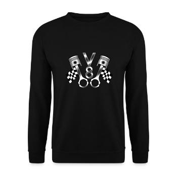 Conception de moteur V8 cylindres pour les fans de muscle car - Sweat-shirt Unisexe - noir - Devant - Alina (178cm) & Michal (187cm)